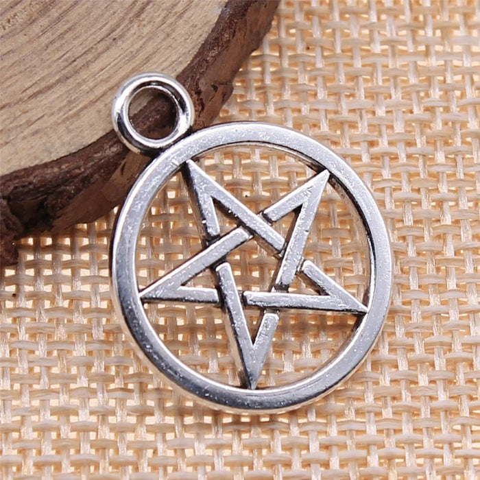 26x21mm 2.3g Multicolor Zinc Alloy Five Point Star Charm Pendant for DIY Necklace Bracelet Making