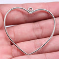 49x47mm 2.7g Antique Silver Zinc Alloy Hollow Heart Charm Pendant for DIY Necklace Bracelet Making