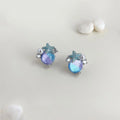 Personalized Designer Micro Pave Zircon Starfish Resin Copper Stud Earrings Vacation Style