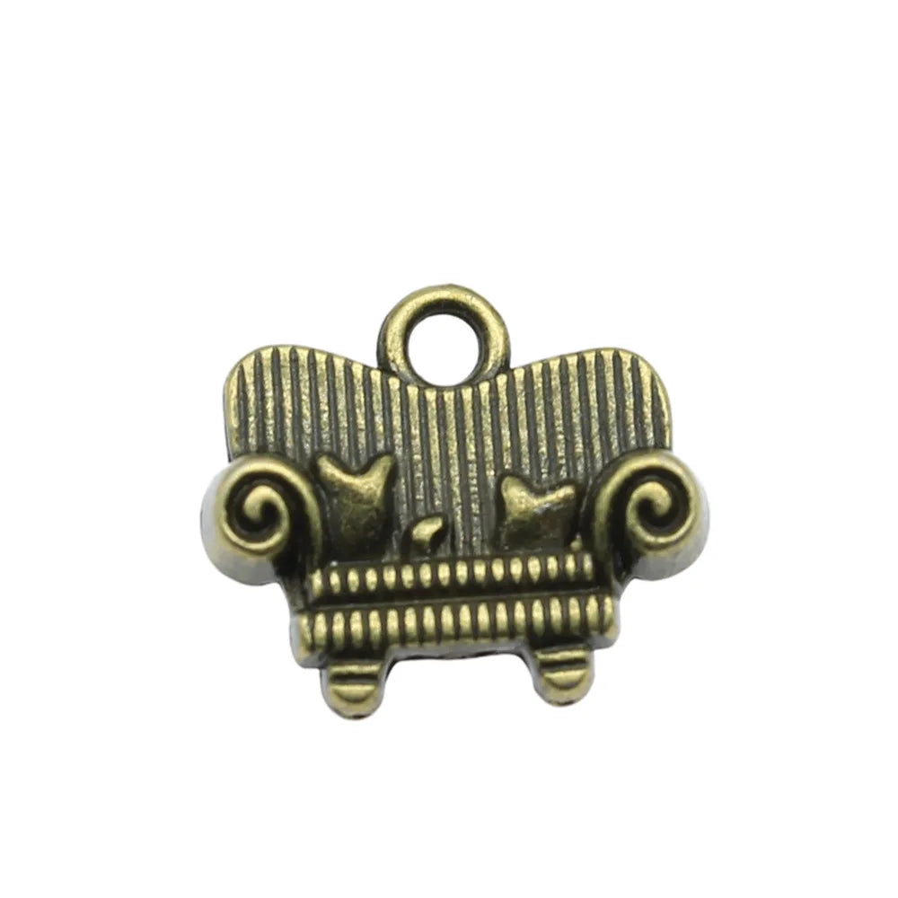 17x14mm 1.3g Multicolor Zinc Alloy Sofa Charm Pendant for DIY Home Theme Jewelry Making