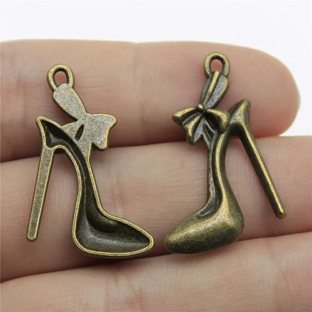 31x21mm 1.6g Multicolor Zinc Alloy High Heel Shoe Charm Pendant for DIY Fashion Jewelry Making