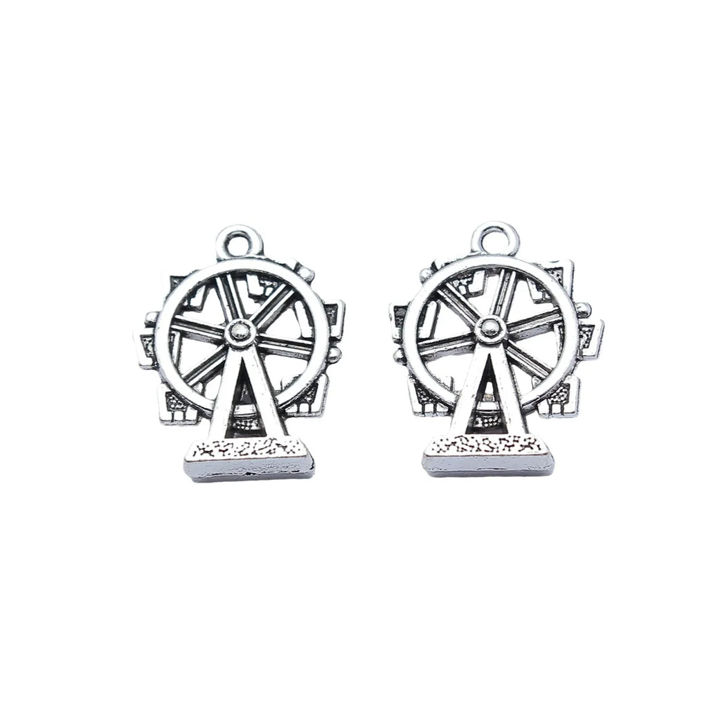 22x17mm 2.7g Antique Silver Zinc Alloy Waterwheel charm pendant for handmade necklaces and bracelets