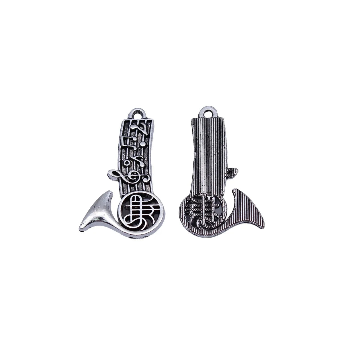 25x15mm 1.4g Antique Silver Zinc Alloy Musical Note Instrument Music Note Charm Pendant for DIY Jewelry Making