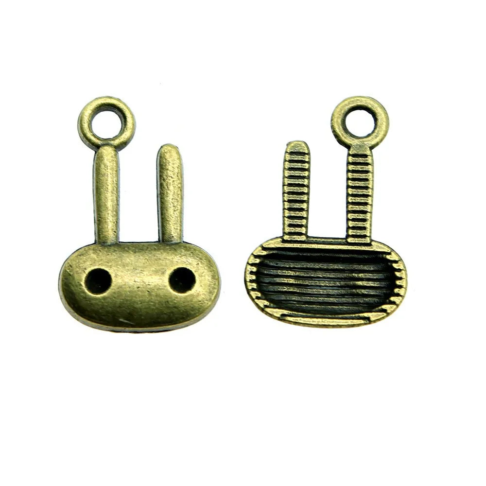 18x14mm 0.8g Multicolor Zinc Alloy Rabbit Head Charm Pendant for DIY Bracelet Necklace Making