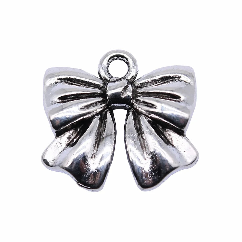 17x16mm 1.7g Multicolor Zinc Alloy Bow Butterfly Charm Pendant for DIY Bracelet Necklace Jewelry Making