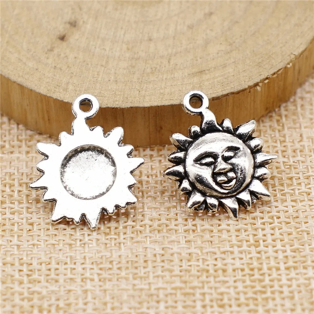 23x19mm 1.6g Multicolor Zinc Alloy Sun Charm Pendant for DIY Necklace Bracelet Jewelry Making