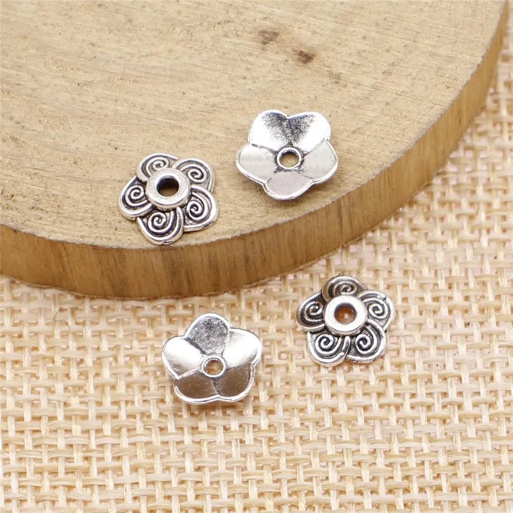 9x9mm 0.2g Zinc Alloy Flower Bead Cap Spacer Beads for DIY Earrings Necklace Jewelry Making