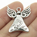 28x25mm 3.7g Multi Color Zinc Alloy Heart Angel Charm Pendant for DIY Necklace Bracelet Making