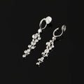 Elegant Luxury Spiral Hoop Rhinestone Tassel Alloy Stud & Clip On No Piercing Long Drop Earrings
