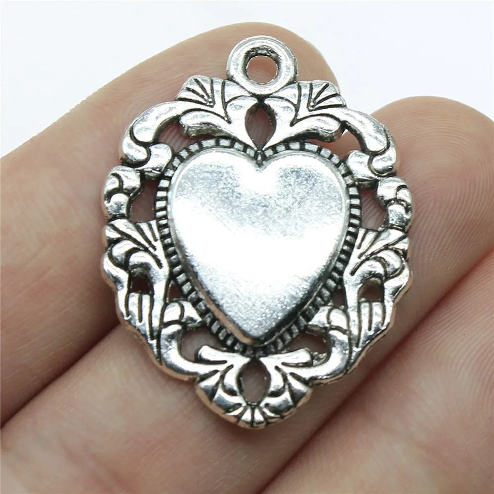 34x26mm 4.3g Multicolor Zinc Alloy Heart Charm Pendant for DIY Necklace Bracelet Jewelry Making