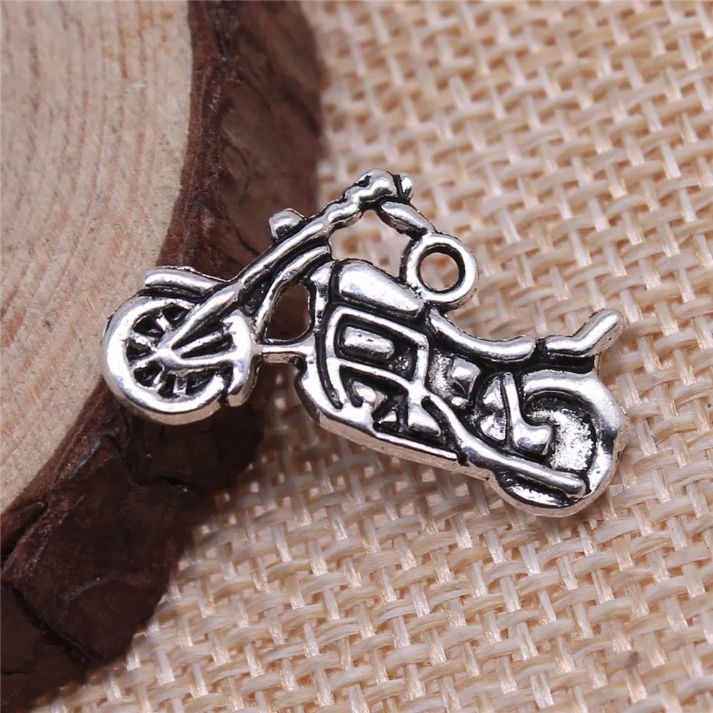 24x15mm 1.8g Multicolor Zinc Alloy Motorcycle Charm Pendant for DIY Bracelet Necklace Jewelry Making