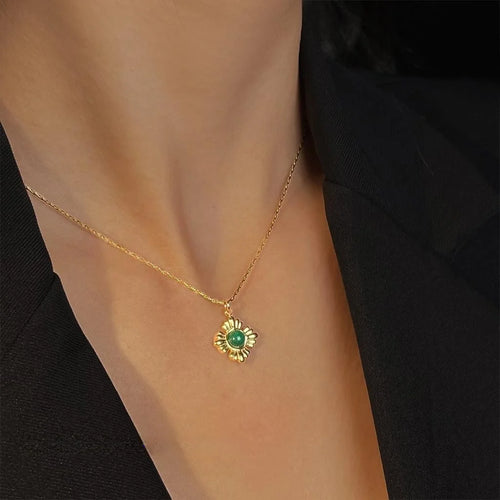 Thick 18K Real Gold Plated Vintage Floral Geometric Choker Necklace For Women
