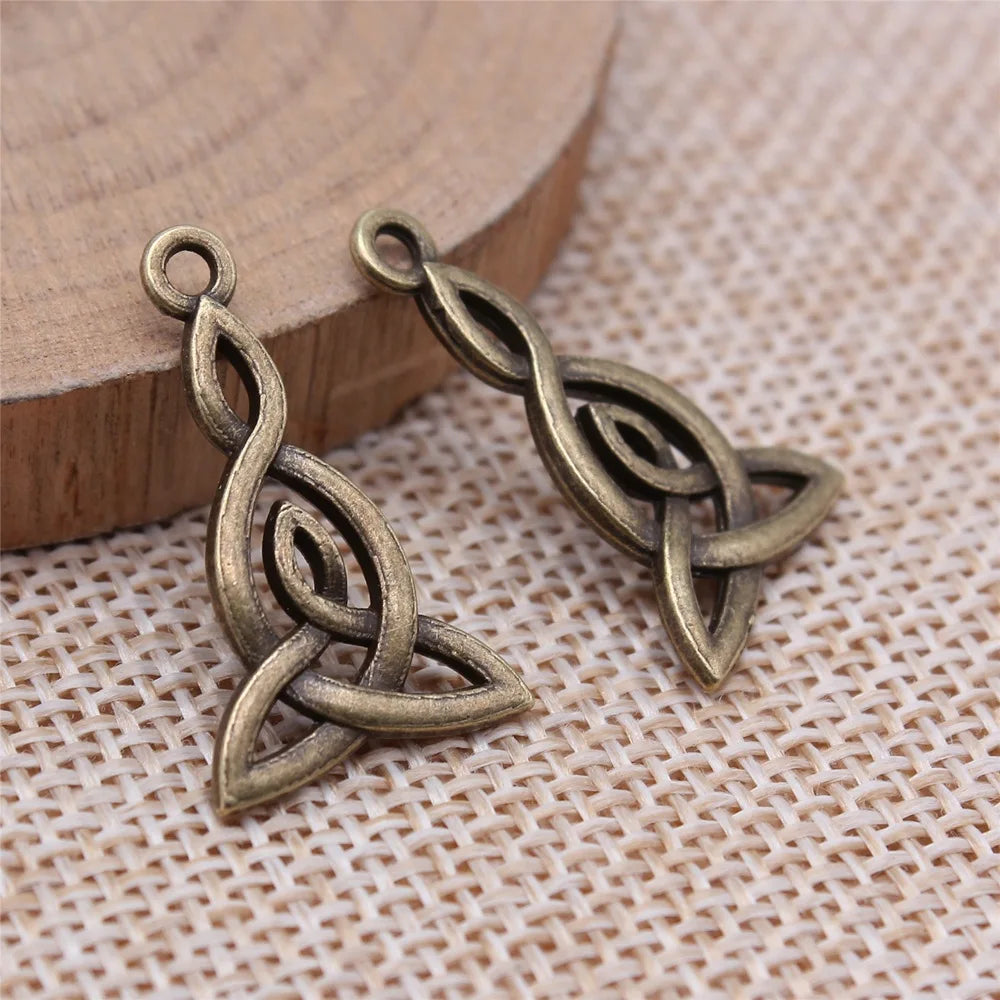 15x25mm 1.2g Multicolor Zinc Alloy Celtic Knot Charm Pendant for DIY Necklace Bracelet Jewelry Making