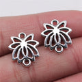 14x16mm 1.3g Antique Silver Zinc Alloy Lotus Connector Charm for DIY Bracelet Necklace Making