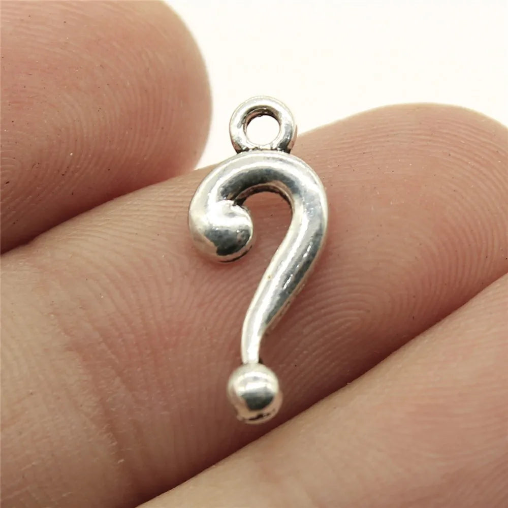 18x8mm 0.5g Multicolor Zinc Alloy Question Mark Charm Pendant for DIY Earrings Necklace Making