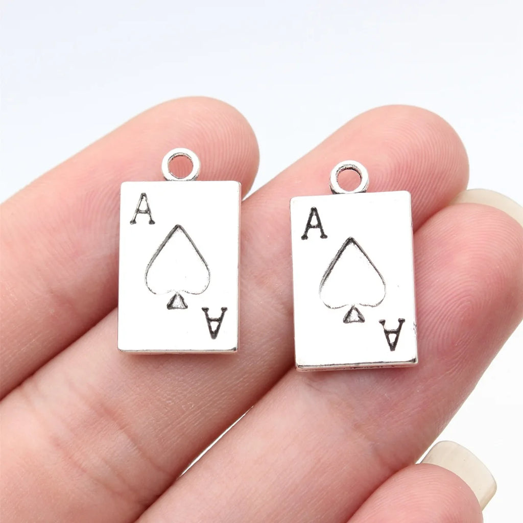 21x12mm 2.3g Multicolor Zinc Alloy Playing Card Charm Pendant for Bracelet Necklace DIY Jewelry Making