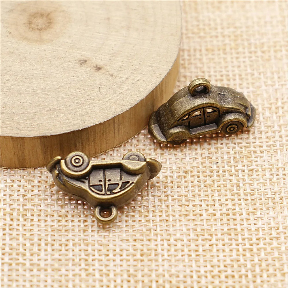 23x15mm 3.1g Multicolor Zinc Alloy 3D Car Charm Pendant for DIY Vehicle Theme Jewelry Making