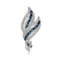 Elegant Rhinestone Leaf Brooch With Blue Zircon Accents, Women’s Lapel Pin Corsage Suit Scarf Accessory