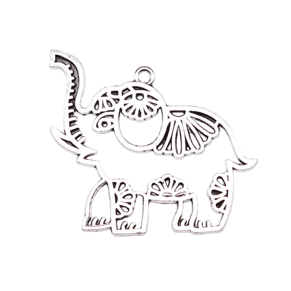 47x42mm 9g Antique Silver Zinc Alloy Elephant Charm Pendant for DIY Necklace Bracelet Making