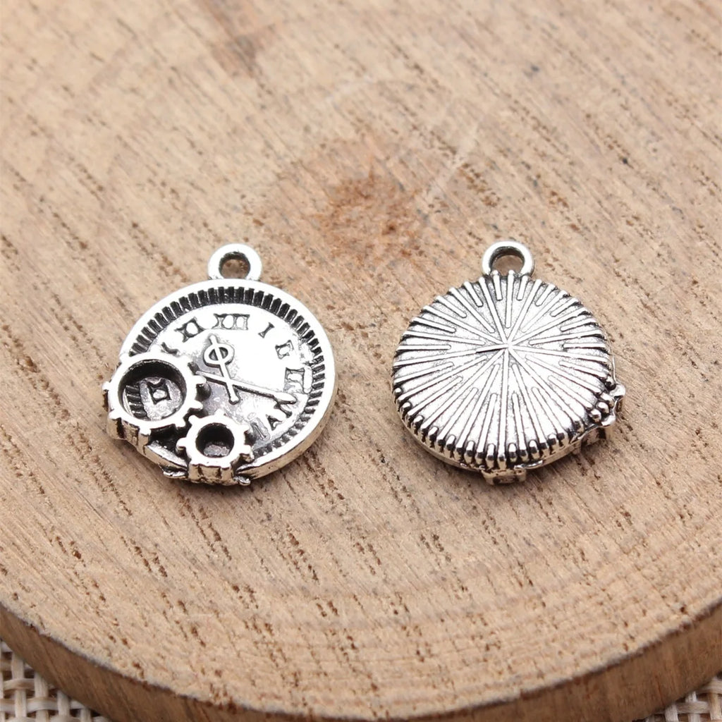 16x14mm 1.7g Multicolor Zinc Alloy Gear Clock Charm Pendant for DIY Steampunk Jewelry Making