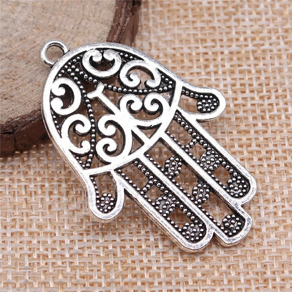 45x30mm 6.4g Multicolor Zinc Alloy Hand Charm Pendant for DIY Necklace Bracelet Jewelry Making