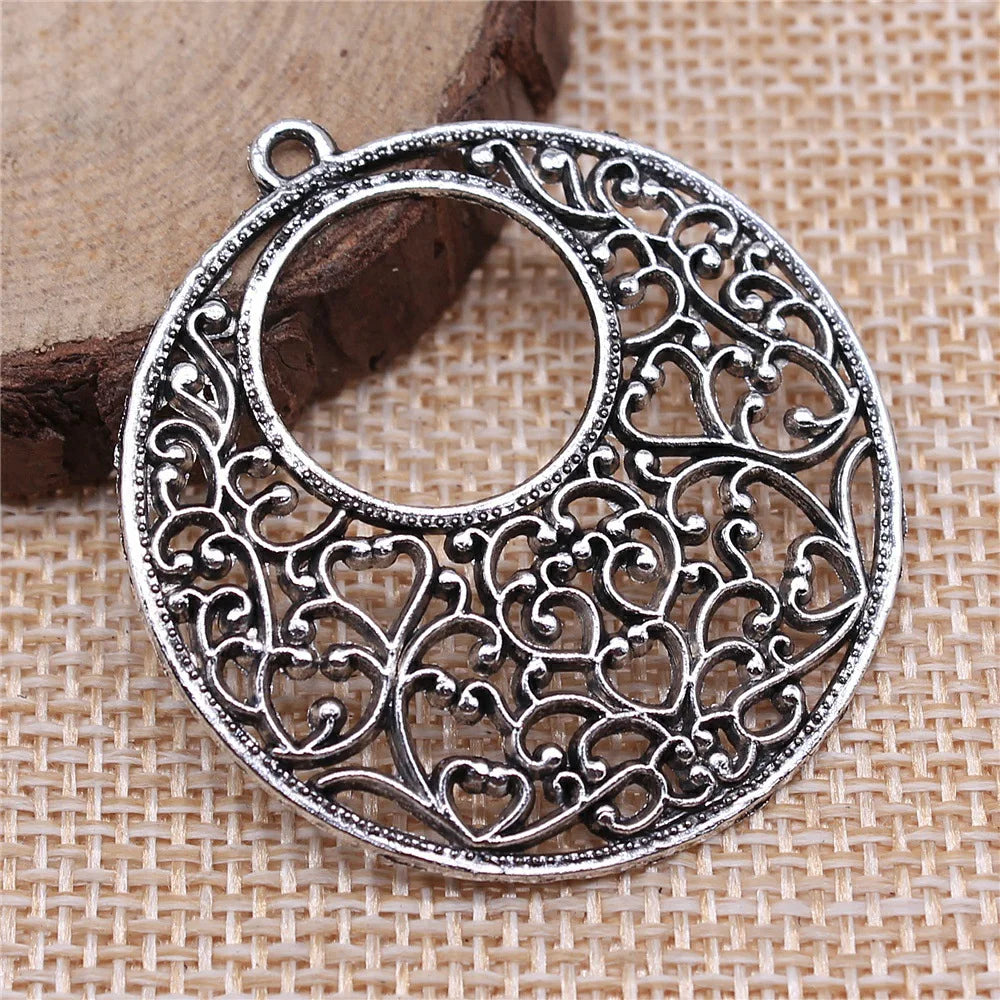 41x38mm 3.9g Multicolor Zinc Alloy Hollow Floral Earring Connector Charms for DIY Earrings
