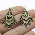 37x27mm 2.3g Multicolor Zinc Alloy Openwork Earring Connector Charms for DIY Earring Jewelry Making
