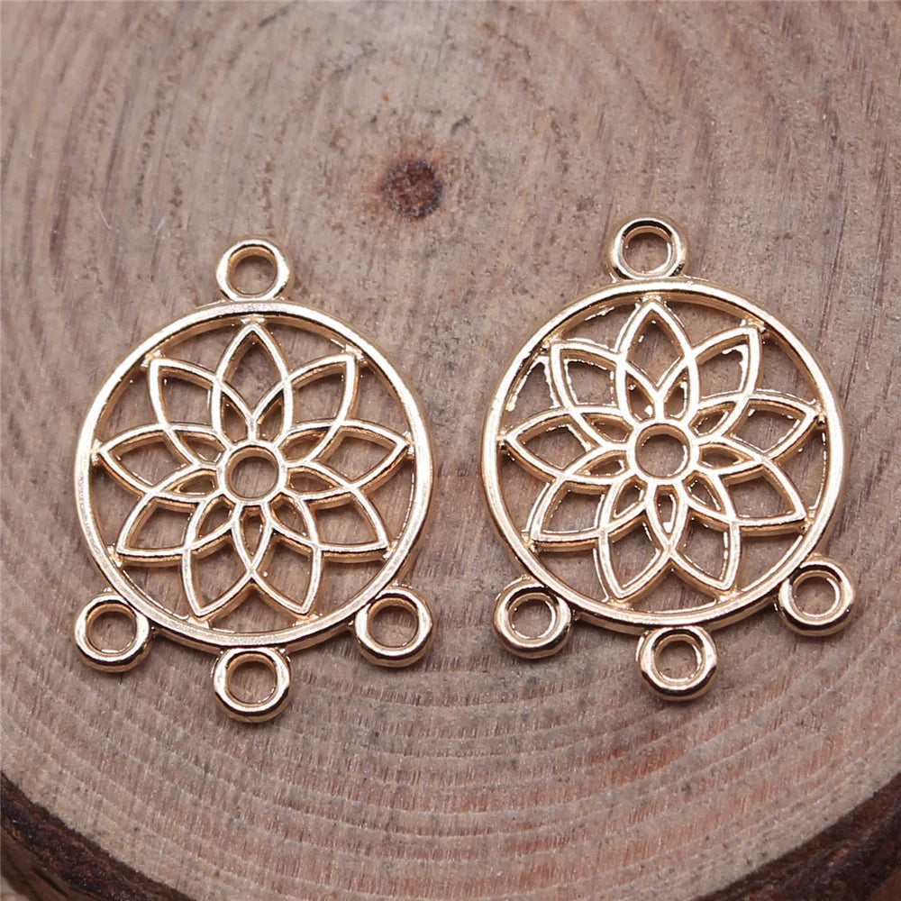 14x18mm 0.9g Multicolor Zinc Alloy Openwork Geometric Earring Connector Charms for DIY Jewelry Making