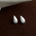 Brushed Matte Copper Teardrop Geometric Stud Earrings, Old Money Style