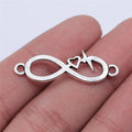 32x11mm 1.3g Multicolor Zinc Alloy Infinity Heartbeat Heart Connector Charm for DIY Bracelet Making