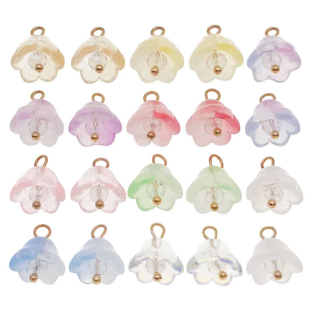 Glass Lily of the Valley Flower Loose Beads for DIY Earrings Bag Charm Jewelry