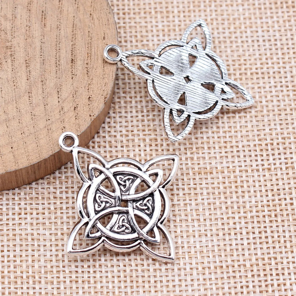 38x34mm 3.7g Multicolor Zinc Alloy Skull Celtic Knot Charm Pendant for DIY Necklace Bracelet Making