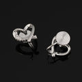 Elegant Gold Alloy Heart Swirl Zircon Minimalist Stud & Clip On No Piercing Commuter Earrings