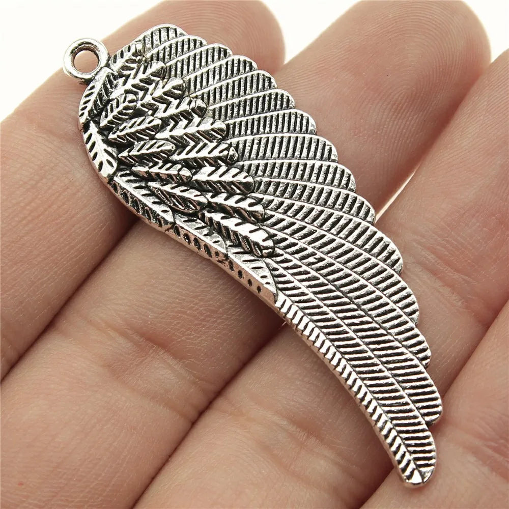 55x19mm 4.4g Multicolor Zinc Alloy Wing Charm Pendant for DIY Necklace Bracelet Jewelry Making