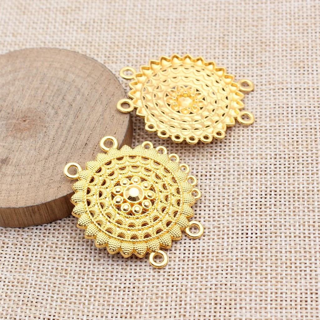 42x38mm 6.2g Multicolor Zinc Alloy 4-Hole Connector Charm for Body Chain Waist Chain Headpiece DIY