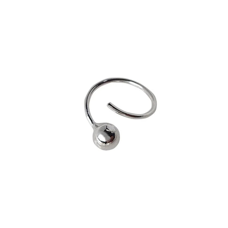 Korean Minimalist Copper Round Bean Drop Earrings For Women, Creative Mini Hidden Design