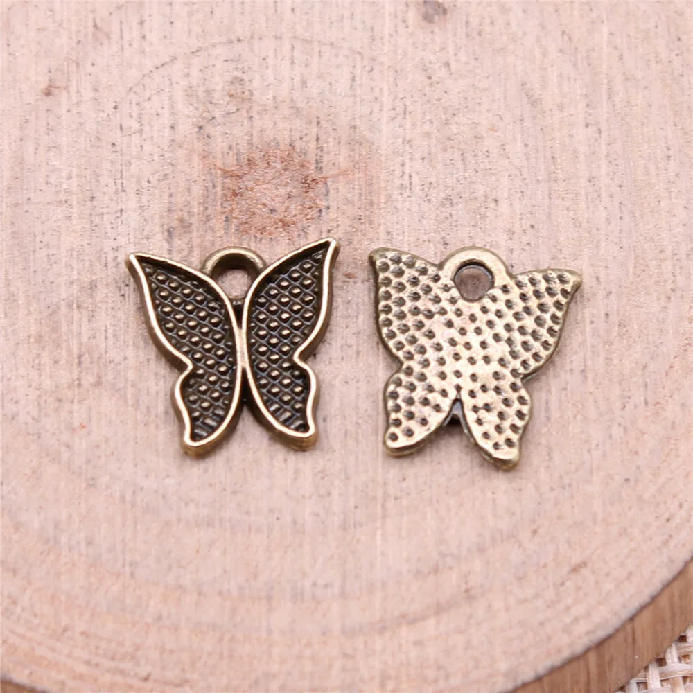 13x12mm 0.8g Multicolor Zinc Alloy Butterfly Charm Pendant for DIY Necklace Bracelet Jewelry Making