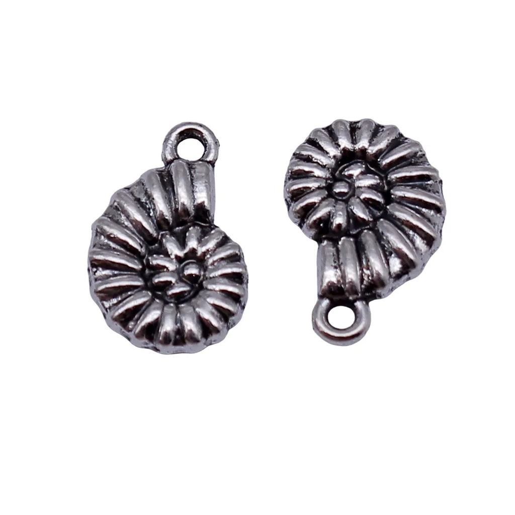 16x10mm 1.5g Antique Silver Zinc Alloy Conch Shell Charm Pendant for DIY Necklace and Bracelet Making