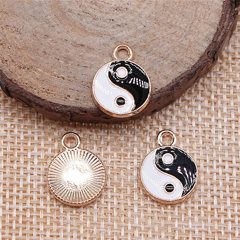 12x16mm 1g Zinc Alloy Tai Chi Charm Pendant for DIY Necklace Bracelet Jewelry Making