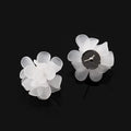 Elegant White Acrylic 3D Flower Petal Stud & Clip On No Piercing French Bridal Statement Earrings