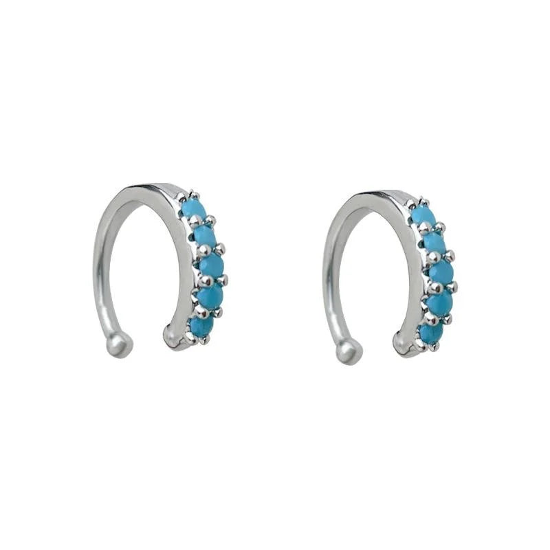 Zircon U Shape Geometric No Piercing Ear Bone Clip Drop Earrings For Women Daily Minimalist Jewelry