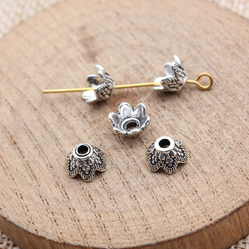 7.4x7.4x4.5mm 0.36g Multicolor Zinc Alloy Flower Bead Cap for DIY Jewelry and Garment Accessories