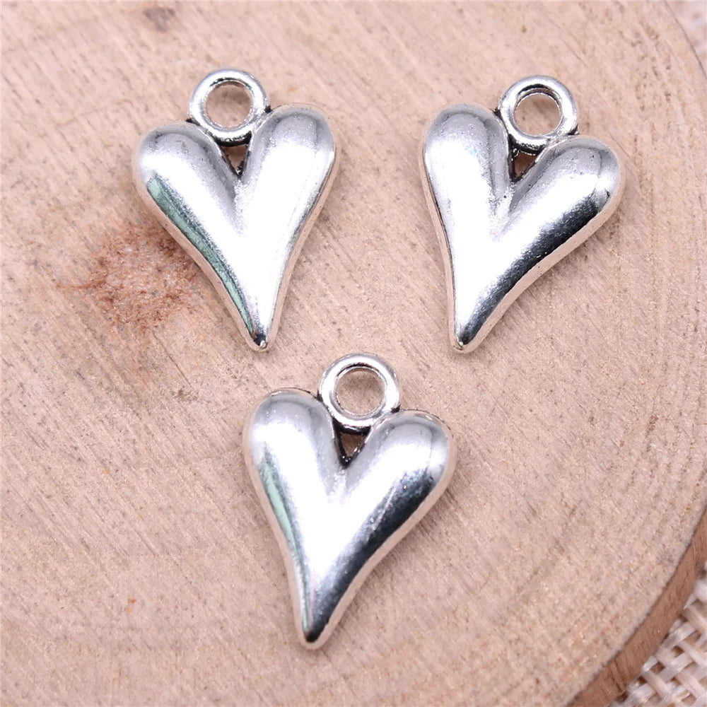 16x11mm 1.7g Multicolor zinc alloy 3D Heart charm pendant for DIY bracelet necklace jewelry making