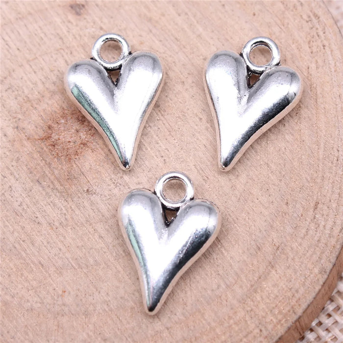 16x11mm 1.7g Multicolor zinc alloy 3D Heart charm pendant for DIY bracelet necklace jewelry making