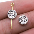 9x9x3mm 1g Multicolor Zinc Alloy Round Tree Loose Metal Beads for Bracelet Necklace Making