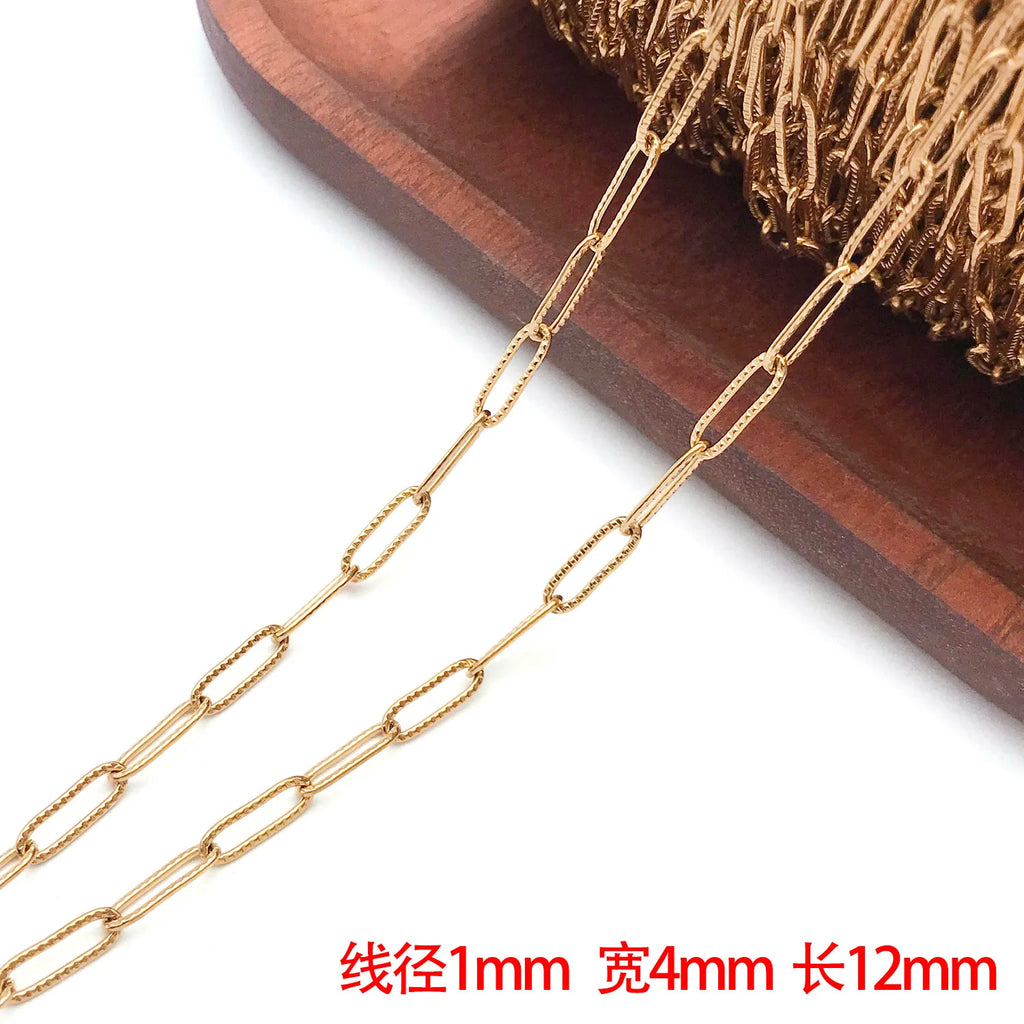 Embossed Stainless Steel Oval Cross Chain for Necklace and Bracelet Jewelry Making