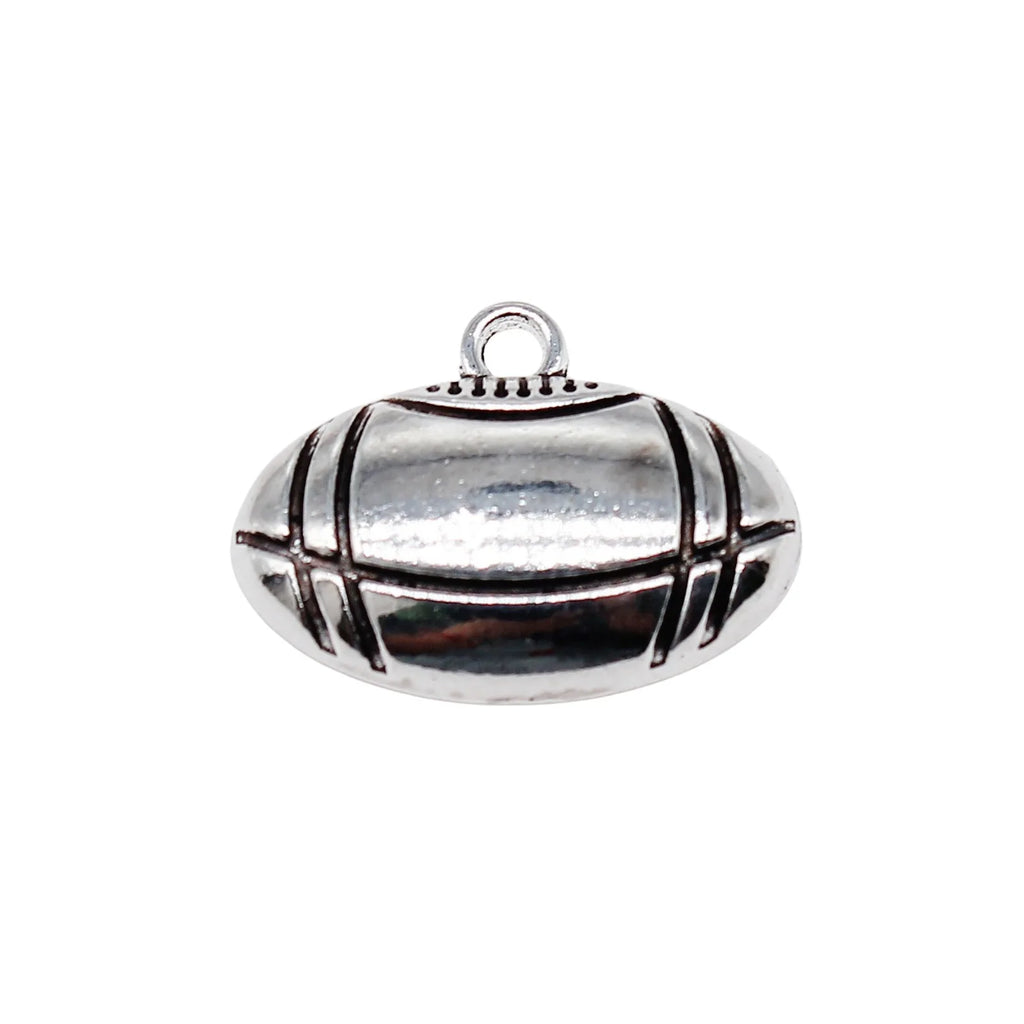 20x15mm 1.9g Antique Silver Zinc Alloy Football Charm Pendant for DIY Bracelet Necklace Making
