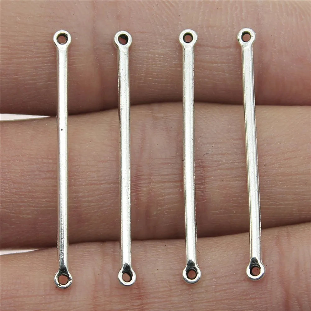 2x34mm 0.6g Multicolor Zinc Alloy Long Bar Connector Charm for DIY Bracelet Necklace Jewelry Making