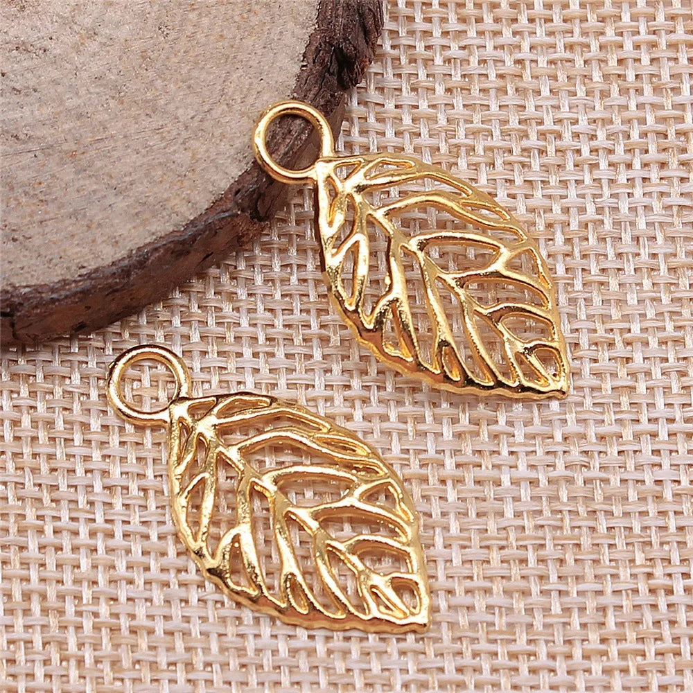 16x32mm 1.4g Multicolor Zinc Alloy Leaf Charm Pendant for DIY Necklace Bracelet Jewelry Making