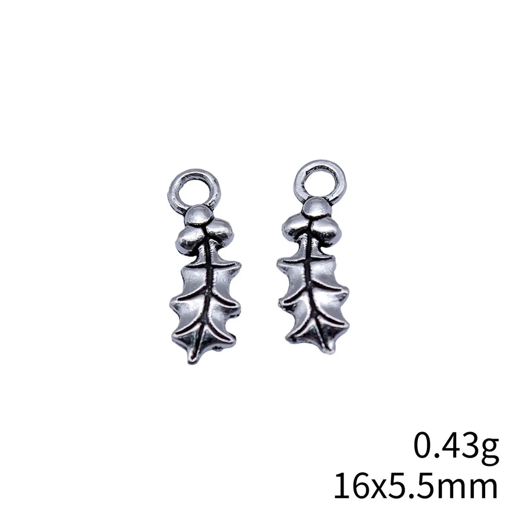16x5.5mm 0.43g Antique Silver Zinc Alloy Leaf Charm Pendant for DIY Necklace Bracelet Jewelry Making